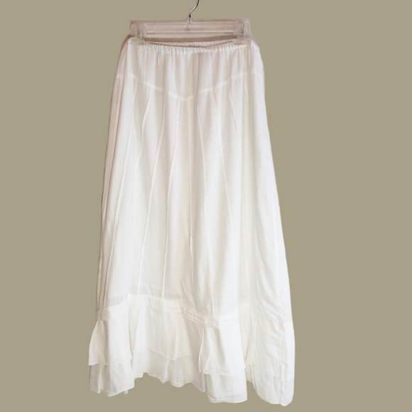 SOLD -Siganka White Cotton Beach Skirt - Picture 2 of 6